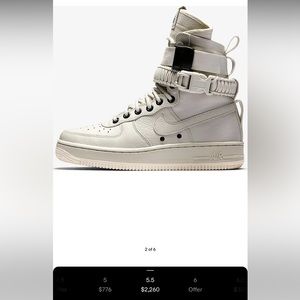 Nike- w sf af1 in “Light Bone” high top and matching tote bag!